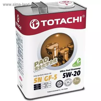 Масло моторное Totachi Ultra Fuel Fully Synthetic SN 5W-20, 4 л