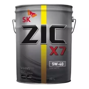 Масло моторное ZIC X7 5W-40, API SP ACEA A3/B4 VW, синтетическое, 20 л