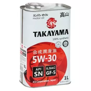 Масло Takayama 5W-30 ILSAC GF-5. API SN, синтетическое, 1 л