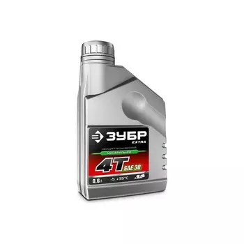 Масло ЗУБР 70613-06, 4Т-30, для 4-тактных двигателей, минеральное масло, 0.6 л