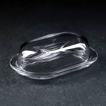 Маслёнка Paabahe Basic, 19.813.1 см, стекло, прозрачная