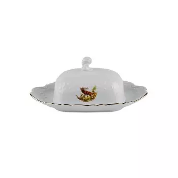 Маслёнка Cmielow Rococo «Охота, отводка золото»