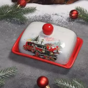 Маслёнка Доляна «С Новым годом», 16×12×8 см