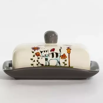 Маслёнка Elrington «Полосатый кот», 17.5х12.5 см