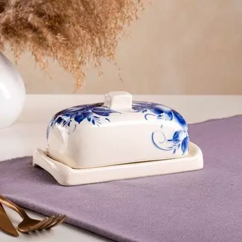 Маслёнка "Мила", роспись, 17.5 см