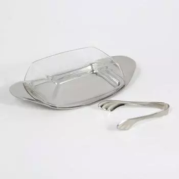 Маслёнка, с пластиковой крышкой, 22,5×11,5×6 см