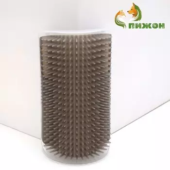 Массажер - чесалка на угол с кошачьей мятой для кошек, размер L, 17116.2, серый