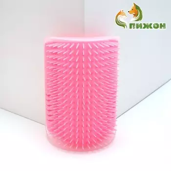 Массажер - чесалка на угол с кошачьей мятой для кошек, размер S, 13.595 см, розовый