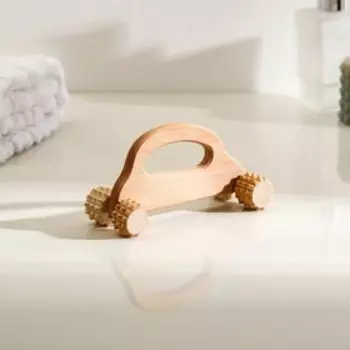 Массажер деревянный "Машинка", 4 ролика, 15 см