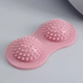 Массажёр для ног, 17.58.8 см, 2 шара с шипами, розовый