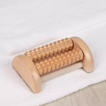 Массажёр для ног «Барабан», 2 ролика с шипами, деревянный, 14,5 × 10 × 5,5 см