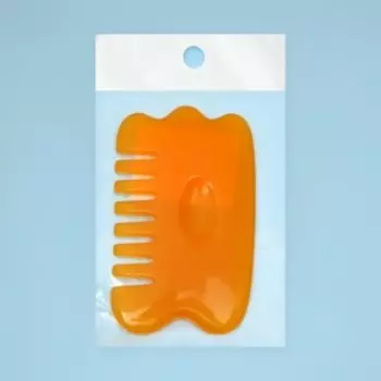 Массажёр Гуаша «Гребешок», 9 5,5 см, цвет оранжевый