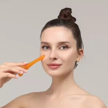 Массажёр Гуаша «Клюшка», 12 × 4 см, цвет «янтарный»