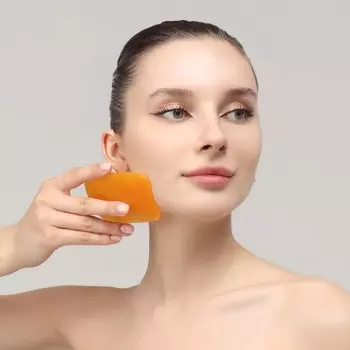 Массажёр Гуаша «Волна», 10 × 6 см, цвет «янтарный»