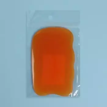 Массажёр гуаша «Волна», 9,5 × 5,5 см, цвет оранжевый