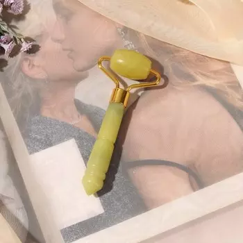 Массажёр-роллер для лица и зоны декольте, 9,5 × 4 см, жадеит