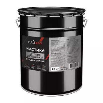 Мастика битумная изоляционная фундаментная BAUHOW, 20л/25кг