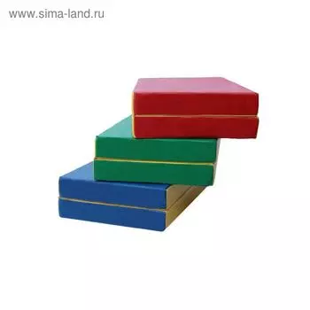 Мат 100 х 100 х 10 см, складной, синий/жёлтый