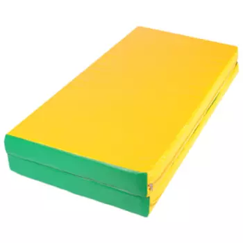 Мат 100 х 100 х 8 см, 1 сложение, винилискожа, цвет зелёный/жёлтый