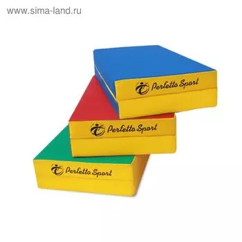 Мат PERFETTO SPORT, 100 х 100 х 10 см, складной, синий/жёлтый