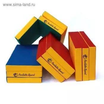 Мат PERFETTO SPORT, 100 х 150 х 10 см, складной, синий/жёлтый