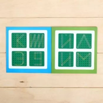 Математический планшет «Алфавит и цифры» с инструкцией по схемам, в пакете