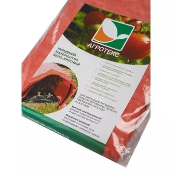 Материал укрывной, 10 3 м, плотность 60 г/м, бело-красный, «Агротекс»