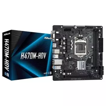 Материнская плата Asrock H470M-HDV Soc-1200 Intel H470 2xDDR4 mATX AC`97 8ch(7.1) GbLAN+VGA 103395