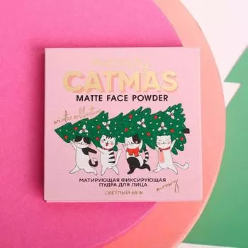 Матирующая пудра для лица Catmas, оттенок светлый беж