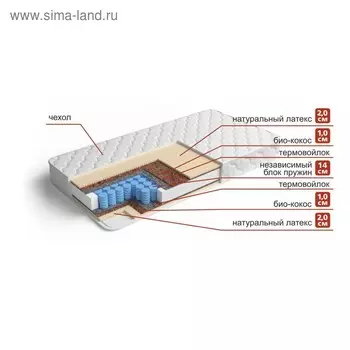 Матрас «Аврора Оптима», размер 120х200 см, высота 21 см, чехол хлопок