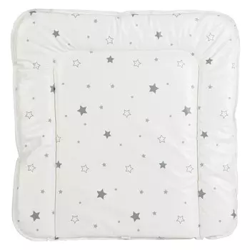 Матрас для пеленания Polini kids «Звездное сияние», на комод, 65х65 см, цвет белый-серый