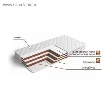 Матрас «Эко Торта Дуо», размер 160х200 см, высота 19 см, чехол хлопок