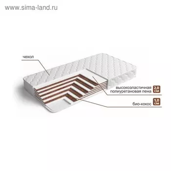 Матрас «Эко Торта Люкс», размер 120х195 см, высота 18 см, чехол хлопок