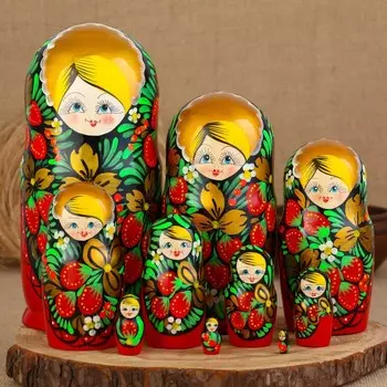 Матрешка Хохлома", 10 кукольная