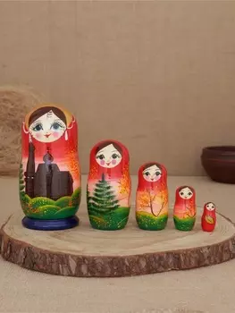 Матрешка "Храм" 5 кукольная