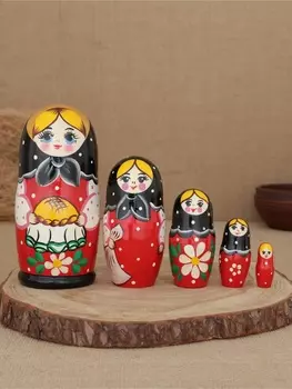 Матрешка "Каравай" 5 кукольная