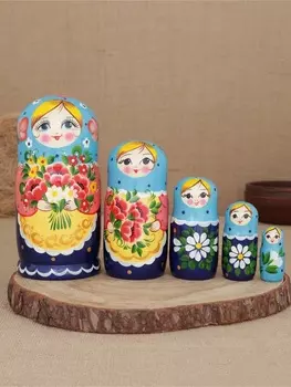 Матрешка "Маковый букет" 5 кукольная