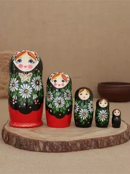 Матрешка "Ромашка с бабочкой" 5 кукольная