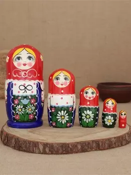 Матрешка "Синий сарафан" 5 кукольная