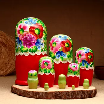 Матрёшка 10-кукольная "Ангелина", 23-27 см