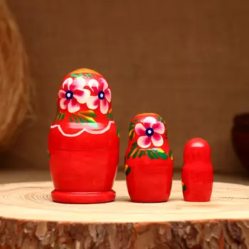 Матрёшка 3х-кукольная, "Анфиса краса", 10-11 см