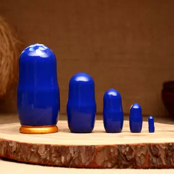 Матрёшка 5-кукольная "Влада синяя", 10-11 см