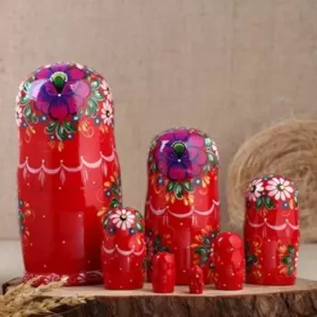 Матрёшка «Алый цветок», 7 кукольная