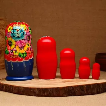 Матрёшка «Цветы», 5 кукольная, люкс, микс