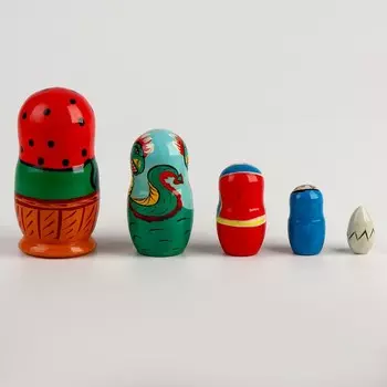 Матрёшка «Герои русских сказок. Баба-Яга и др.» 5 персонажей