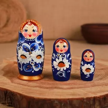 Матрёшка "Ромашка", 3 кукольная, 11 см