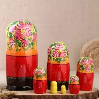 Матрёшка «Рябинушка», желтый платок, 7 кукольная