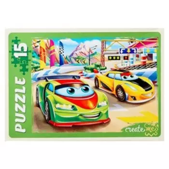 Макси-пазл 15 элементов «Состязание машинок»
