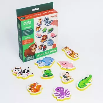 Мягкий пазл для малышей «Собираем животных», 20 пазлов, 40 деталей, Крошка Я