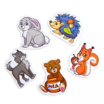 Макси - пазлы «Лесные животные», 5 пазлов, 10 деталей